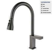 Robinet de cuisine intelligent à capteur, en cuivre, à poser sur comptoir, avec douchette extractible, monocommande chaud/froid, avec cartouche céramique