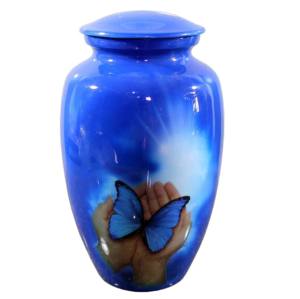 Blossoming Rose Design Aluminium Adult Cremation Urns With <b>Black</b> Finished <b>Top</b> Classic Metal <b>Funeral</b> Urns . - Product Image 6