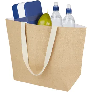 Sac fourre-tout isotherme en jute 12L – Produit promotionnel durable - Product Image 2