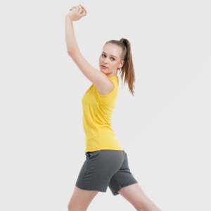 Camiseta Deportiva de Tela Tejida Transpirable en Amarillo Claro - Product Image 3