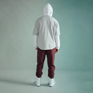 100% coton nouveau Design de haute qualité coupe ample goutte épaule blanc gris surdimensionné hommes T-shirt Logo personnalisé conception impression - Product Image 3