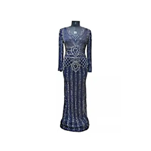 Длинное Элегантное Длинное Платье для вечеринок и особых случаев с вышивкой ручной работы