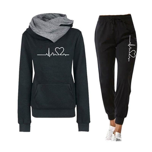 Chándal de entrenamiento personalizado para mujer, pantalones para correr de 2 piezas, conjuntos de sudaderas con capucha recortadas, chándal de lujo para mujer 2022 - Product Image 5