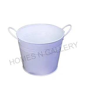 Factory Direct Sale Premium Quality Galvanized Metal Iron Home Decorative Rustic Tin Flower Pail Bucket Pots With Zinc Finished