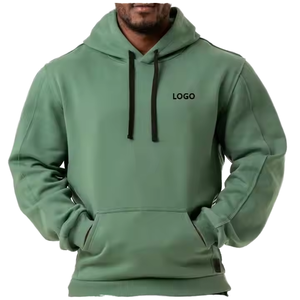 เสื้อฮู้ดดี้โลโก้สั่งทำ ผู้ชาย ผ้าหนา ทรงโอเวอร์ไซส์ สตรีทแวร์ ขายส่ง เสื้อผ้าผู้ชาย ผ้าฝ้าย 100% หนา ผ้าเฟรนช์เทอร์รี่แบบเรียบ - Product Image 5