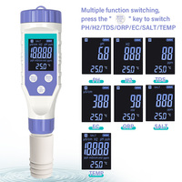 Testeur de qualité de l'eau professionnel 7 en 1, numérique, pH, TDS, EC, hydrogène, ORP, salinité et thermomètre avec écran LCD
