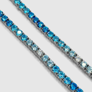 Collar de Cadena de Tenis Azul con Diamante Moissanite de 3 mm, Joyería de Estilo Vintage para Uso Diario y Formal - Product Image 2