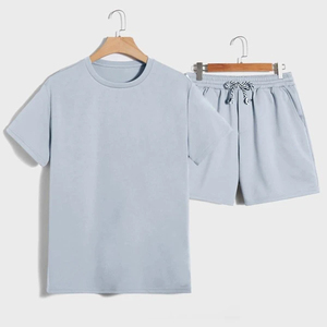 Vente en gros de ensembles d'été pour hommes en coton 2 pièces ensembles streetwear décontractés pour hommes ensemble court 2 pièces pour hommes 2025 - Product Image 4