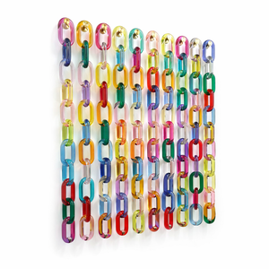 Decoración de Pared de Eslabones de Cadena de Resina Hechos a Mano, Escultura Colgante de Arte Contemporáneo, Modelo con Patrón para Decoración del Hogar u Oficina, Venta al Por Mayor - Product Image 1