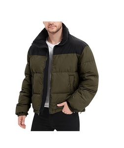 Customized Coated Men's Winter Puffer <b>Jacket</b> with Embroidery Logo High Quality Stand Collar Quilted Design - Product Image 6
