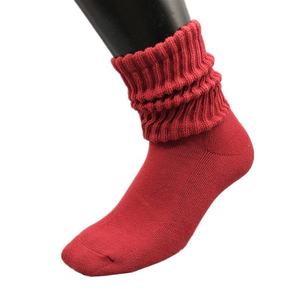 Calcetines de Algodón Grueso de Color Liso con Efecto Arrugado y Acordonado para Hombre y Mujer al por Mayor - Product Image 3