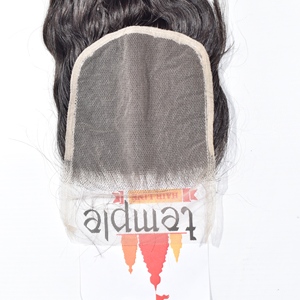 Extensiones de cabello Remy de cutícula alineada con cierre de templo indio 5*5 al por mayor, color negro natural para mujeres, procesamiento de trenzado - Product Image 2