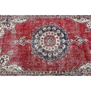 Tapis d'appoint vintage 3,7x6,3 pieds, tapis turc en laine rouge à imprimé animalier - Product Image 4