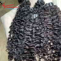 Gratis sampel grosir Vietnam mentah ekstensi rambut manusia mentah India rambut vendor rambut keriting Thailand
