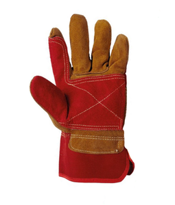 Gants de travail robustes à double paume en cuir de vachette fendu avec manchette de sécurité pour le travail du cuir et la sécurité - Product Image 3