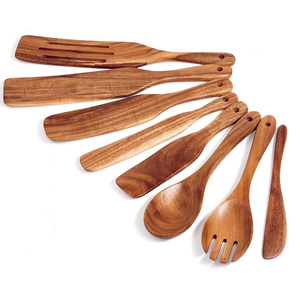 Meilleur prix spatule en bois fabricant fourniture ensemble de bois spurtle Turner outils de cuisine tout usage - Product Image 2
