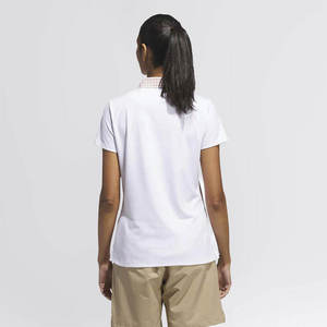Camiseta Polo de Mujer con Cuello Redondo y Rayas de Color en Contraste, Personalizable con Logotipo, de Algodón Suave, Estilo Rugby - Product Image 4