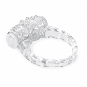 Viaxi Bizzz Thick Ribbed Vibrating Ring | Transparent Flexible <b>Battery</b> <b>Operated</b> Wearable Ring - Product Image 2