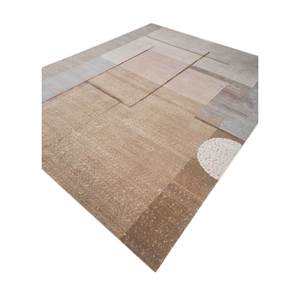 Alfombra Kavi Ivory de Lana y Seda de Bambú Anudada a Mano, Esk-373(3D), 10 mm de Grosor, Rectangular Abstracta para Dormitorio, Desplegable, Alfombras Hechas a Mano en 3D - Product Image 2