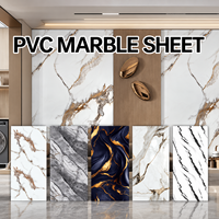Panneau mural décoratif brillant en PVC, feuille de marbre 1220*2440*3mm pour décoration intérieure, panneau UV facile à installer, doré, personnalisé