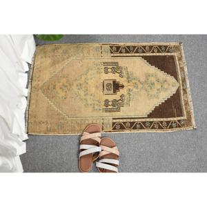 Tapis vintage, petit tapis de 1,7 x 2,8 pieds, tapis persan brun - Product Image 4