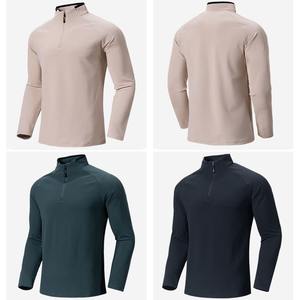 Camiseta deportiva de gimnasio para hombre de 280g, camisetas deportivas de secado rápido para correr, camisetas de manga larga atléticas activas, camiseta con cremallera de 1/4 cuartos - Product Image 2