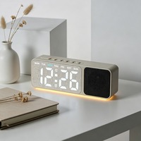 Huayang 9025 Speaker LED Wekker Dubbele Alarmfunctie RGB Sfeerverlichting Tijd Datum Weekweergave