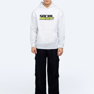 Otoño nuevos hombres de alta calidad sudaderas con capucha y sudaderas pulóver Casual suelto ajuste múltiples bolsillos estampado patrón cuello con capucha - Product Image 6