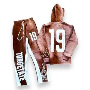 Ensemble de pantalons de survêtement et sweats à capuche avec dernière conception de logo personnalisé remaniement de marque privée - Product Image 2