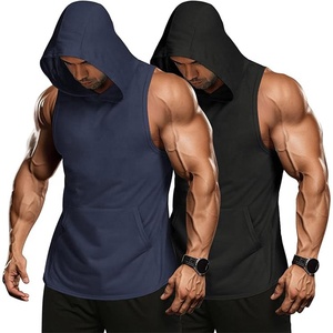 Chaleco sin mangas con capucha para hombre, de color sólido, transpirable, de poliéster, con bolsillos, estilo casual. - Product Image 1