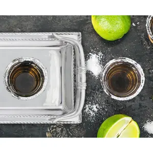 Plateau en métal artisanal de luxe, plateau en métal de qualité supérieure pour la décoration de table, plateau décoratif avec finition cuivre brillant plaqué, exporté par Zahid, sûr - Product Image 2