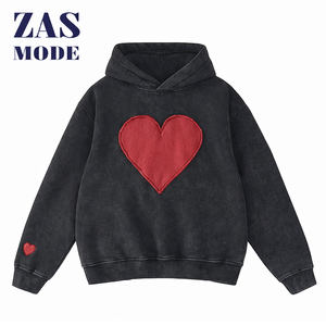 Clothing Manufactures Custom Printed Brushed <b>Fleece</b> 400gsm Oversized 100% Cotton Plain Heavyweight Women Hoodie with Puff Print - Product Image 1