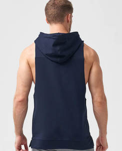 Vente en gros Logo personnalisé Hommes Débardeur Respirant Gym Workout Hoodie avec coton solide sans manches Design et tissu polaire - Product Image 1