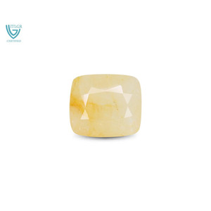 Saphir Jaune Naturel (Pukhraj) 5,98 Carats, Taille Émeraude Facettée, Pierre Libre, Matériau de Gemme Rouge, Similaire à l'Alexandrite et à l'Aigue-marine - Product Image 1