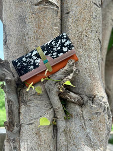 Véritable fait à la main recycler métallisé imprimé fourrure cuir femmes pochette élégant trapu arc-en-ciel couleur multi-usage sac à main ATM porte-carte portefeuille - Product Image 2