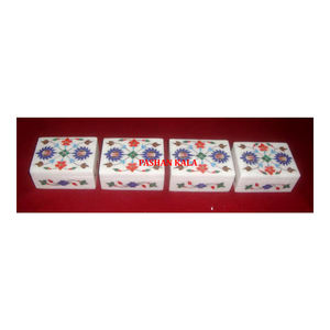 Beautiful Design Marble Inlaid Jewelry <b>Box</b> Pure Handmade Polished <b>White</b> Marble Inlaid Rectangular Shape For Wedding <b>Gifted</b> <b>Box</b> - Product Image 1