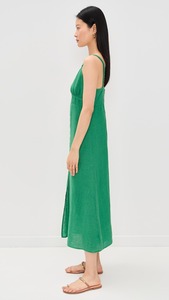 Boho ชุดเดรสยาวคลุมเข่าผ้าลินินสำหรับผู้หญิง, ชุดเดรสแม็กซี่ทรงหลวมเปิดหลัง - Product Image 2