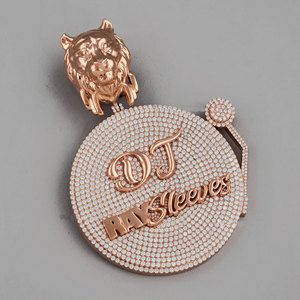 จี้เพชร6CT สีโรสโกลด์10K ใส VVS ดีไซน์ไม่ซ้ำใครสไตล์ฮิปฮอปของขวัญแฟชั่น - Product Image 3