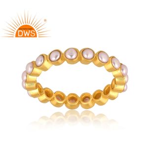 แหวนไข่มุกธรรมชาติ18K ชุบทอง18K ดีไซน์ทำด้วยมือล่าสุดเครื่องประดับอัญมณีชั้นดีสำหรับผู้หญิงของขวัญสำหรับเธอ - Product Image 3