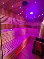 Sauna en bois de cèdre rouge, grand sauna extérieur, sauna sec, design moderne