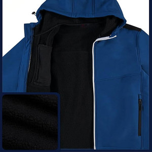 Usine OEM ODM Vestes Softshell Personnalisées de Haute Qualité pour Hommes Denim Vintage Col Montant Imperméable Sans Capuche pour le Devant d'Hiver - Product Image 5