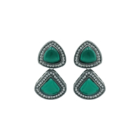 Alex Jewellery-ensemble de bijoux indiens exquis Triangle Kundan Choker Earring Maangtikka