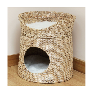 ตะกร้าใส่เตียงสัตว์เลี้ยงหญ้าทะเลสานแบบมีสไตล์สำหรับสุนัขแมวที่นอนแบบแฮนด์เมดเบาะรองนั่งรูปสัตว์บ้านหญ้าธรรมชาติใช้ในร่ม - Product Image 5