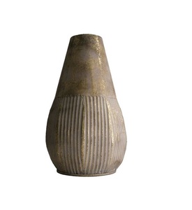 Modern Luxury Decorative <b>Vase</b> <b>Gold</b> Leaf Textured Metal Flower Pot for Home Living Room Hotel Tabletop Ornament Wholesale Supply - Product Image 1