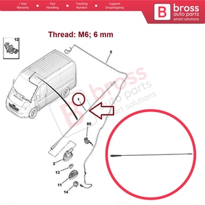 Antena de Radio AM FM para Techo BSP838, Varilla de Antena M6 de 6 mm para Relay Seicento Punto Doblo Ducato Bravo Boxer 6561.N6 - Product Image 5