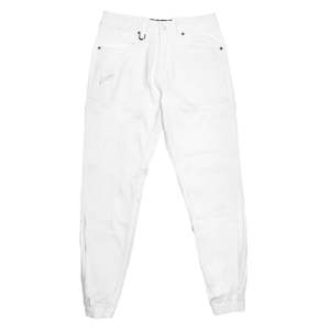 Parkin <b>Jogger</b> Sporty Style 100% Cotton Pants with Zippers and Customizable Logo Available in <b>White</b>-Sizes XL 3XL 6XL - Product Image 1