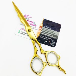 Nouveaux ciseaux de cheveux en or ciseaux de barbier à cheveux dorés rasoir bord cheveux coupe durable ciseaux Baber avec logo de pouce offre vison - Product Image 2