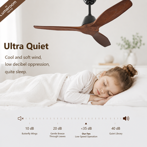 Ventilador de Techo Moderno de Mediados de Siglo, 42 Pulgadas, Aspas de Madera, Sin Luz, 3 Aspas, Motor DC Silencioso, Control Remoto, para Sala de Estar y Hogar - Product Image 2