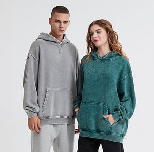 Sudaderas con Capucha Personalizadas al por Mayor, 420G, 100% Algodón, Lavado Ácido, Sin Cordones, Estilo Vintage, Teñido Batik, Lisas - Product Image 2