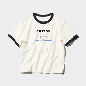 AIRism 100% algodón hombres Ringer camiseta 230GSM camisa pesada de gran tamaño 100% algodón camiseta en blanco - Product Image 5